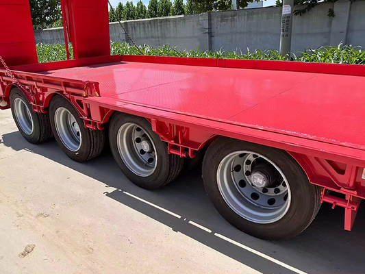 Aanpasbaar dubbele tri-as 40FT platbed chassis Halve aanhanger met platbed ontwerp