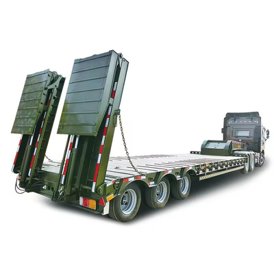 Aanpasbaar dubbele tri-as 40FT platbed chassis Halve aanhanger met platbed ontwerp