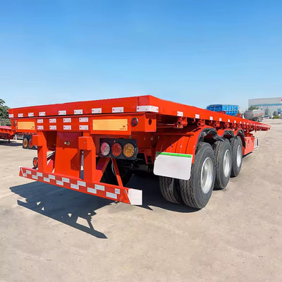 Aanpasbaar dubbele tri-as 40FT platbed chassis Halve aanhanger met platbed ontwerp
