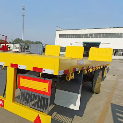 Verlengbare platte aanhangwagen met 4 assen met een vermogen van 60 ton en een laag brandstofverbruik