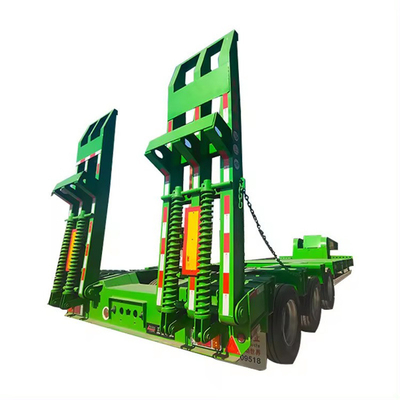 Zware 50 ton maximale lading 3 assen laagbed semi-truck aanhangwagen stalen standaard 28 ton