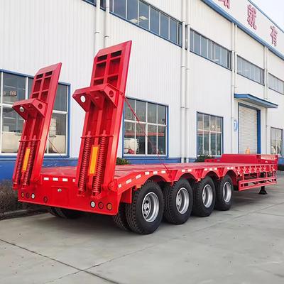 4 Assen Lage Vlakke Halve Aanhangwagen Lage Bed Vlakke Aanhangwagen 60 Tonnen Voor Uw Voordeel