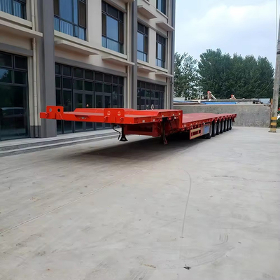 Tweesnelheid Landing Leg Flatbed Lowbed Semitrailer voor de Afrikaanse markt 13m 3 Achsen Gebruikt