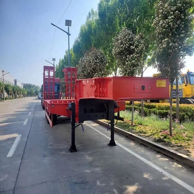 Tweesnelheid Landing Leg Flatbed Lowbed Semitrailer voor de Afrikaanse markt 13m 3 Achsen Gebruikt