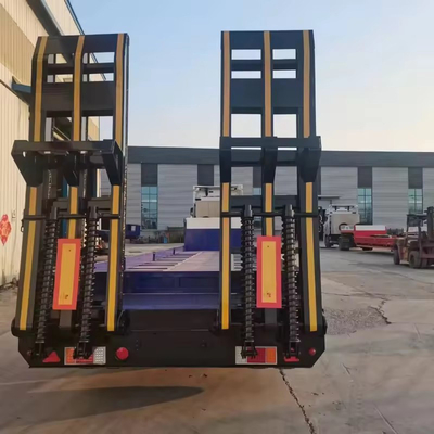 10 bandennummer zware 3 assen lowboy aanhangwagen 60 80 100 ton low bed semi truck aanhangwagen