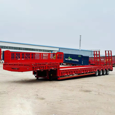 10 bandennummer zware 3 assen lowboy aanhangwagen 60 80 100 ton low bed semi truck aanhangwagen