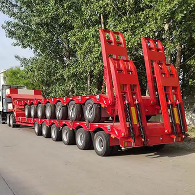 Handmatig landingsbeen 60 ton zware laagbed vrachtwagen aanhangwagen voor 40ft container vervoerder