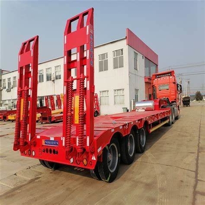Op maat gemaakte platbed lage-bed trailer voor de landbouw vervoerder rollover apparatuur vracht hout hout hout hout drop uitbreidbare ladingen