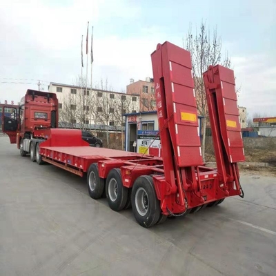 Laagstaande vrachtwagen 20ft Flat Bed 40 FT 40 ft 40ft Container Flatbed Trailer 28t Landing Leg