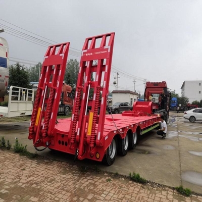 3 assige platte half-aanhanger voor het vervoer van containers Geen ABS-remstelsel tegen blokkering