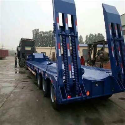 60tons laag bed Semi-trailer afmetingen Semi-platbed Trailer as gemaakt in loopvlak 1820mm