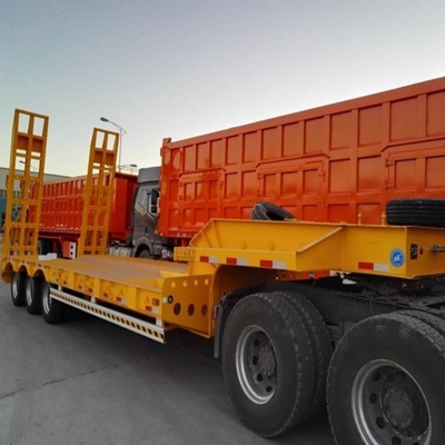 Tri-Axles niet-afneembare Ganshals 13m Lowbed Low Bed Semi Truck Trailer voor transport