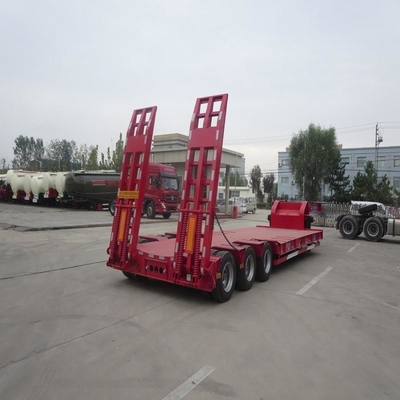 Staal platbed aanhangwagen 20FT 40FT 3/4/5 assen laagbed semi-aanhangwagen voor containervervoer