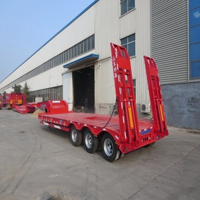 Staal platbed aanhangwagen 20FT 40FT 3/4/5 assen laagbed semi-aanhangwagen voor containervervoer