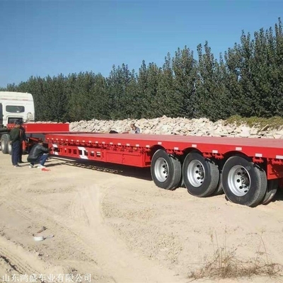 Staal platbed aanhangwagen 20FT 40FT 3/4/5 assen laagbed semi-aanhangwagen voor containervervoer