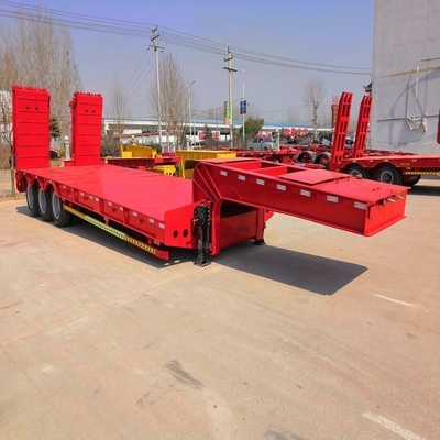 Staal platbed aanhangwagen 20FT 40FT 3/4/5 assen laagbed semi-aanhangwagen voor containervervoer