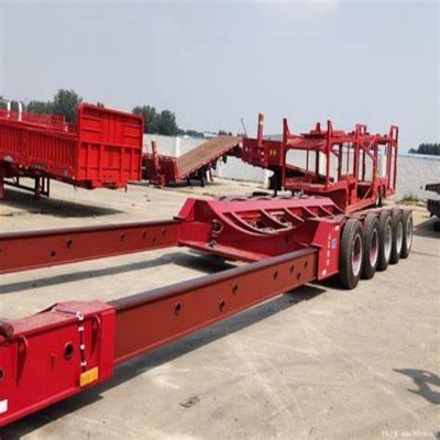 60 ton 3 assen uitbreidbare laagbed aanhangwagen / laag platbed semi-aanhangwagen / laag boy truck semi-aanhangwagen