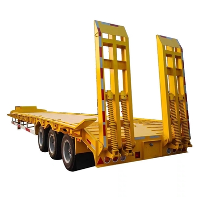 3/4/5 Achsel laag bed ladder platte gooseneck platte dek oprit hydraulische ladder terugneembaar half plooi trailer voor het laden