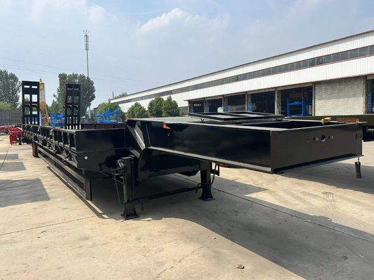 3 assen 60 ton laagdek platdek laagbed half-aanhangwagen voor zwaar vervoer