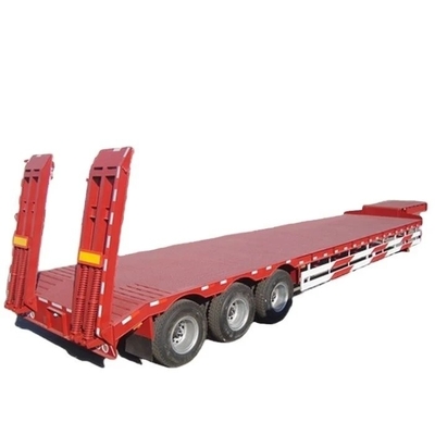 1820 mm tread lowbed lowboy low flat bed truck trailer voor oversized cargo transport