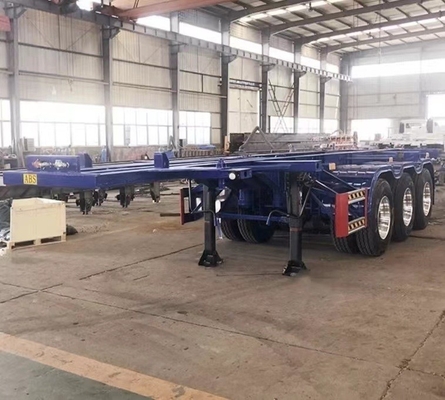 Flatbed 3-Axle 20- en 40-foot Dock Container Skeleton Truck Trailer voor langdurig gebruik