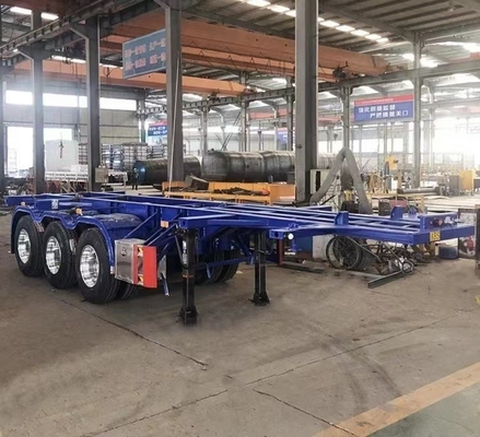 Flatbed 3-Axle 20- en 40-foot Dock Container Skeleton Truck Trailer voor langdurig gebruik