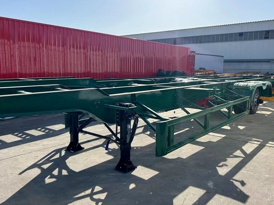 20ft container skelet half-trailer met medium duty 5,5 ton vrachtwagen-trailer chassis