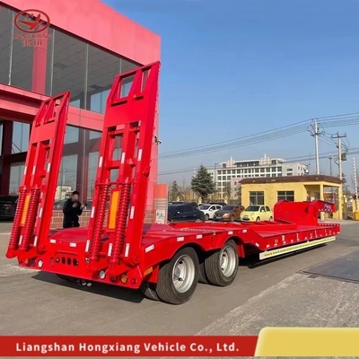 2 assen Gooseneck Afneembare lage lading vrachtwagen/Lowbed/Lowboy lage platte bed trailer 10 ton