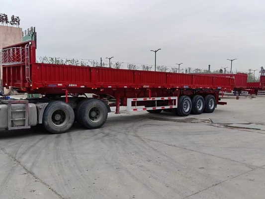 Lichte 3-assige platte container en bulk multifunctionele vrachtwagen-half-aanhanger met 1