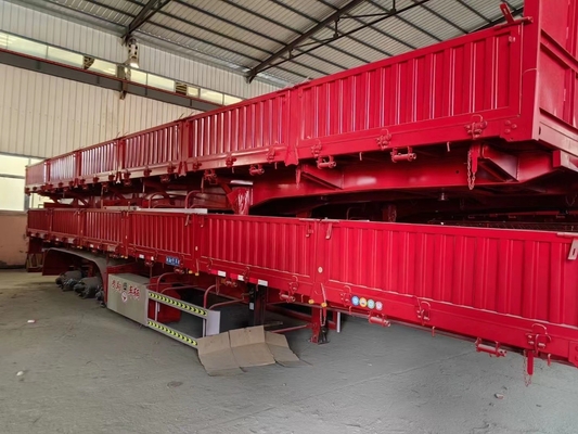 Lichte 3-assige platte container en bulk multifunctionele vrachtwagen-half-aanhanger met 1