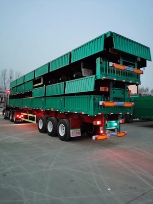 Lichte 3-assige platte container en bulk multifunctionele vrachtwagen-half-aanhanger met 1