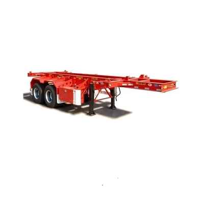 20 voet skelet chassis dump half-trailer met immobiliseren functie en 12 Twist-Lock
