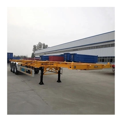 20 voet skelet chassis dump half-trailer met immobiliseren functie en 12 Twist-Lock