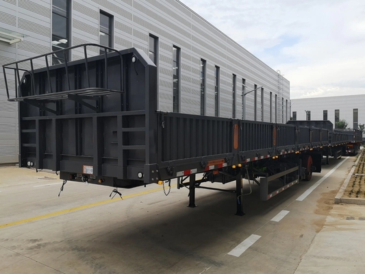 5.5 ton 3-assige 40-voet zijwand meerdoelige half-aanhangwagen hek-type vracht bulk aanhangwagen