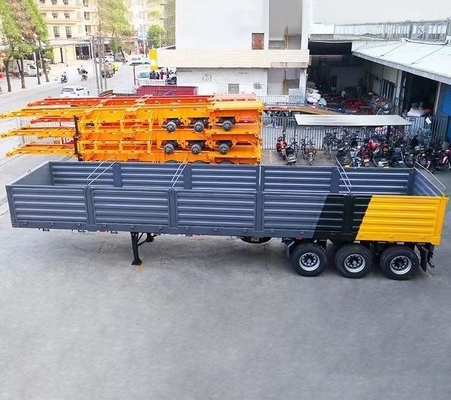 3-assige zijwandhalve aanhangwagens van het type hek vracht bulk aanhangwagen met een capaciteit van 5,5 ton