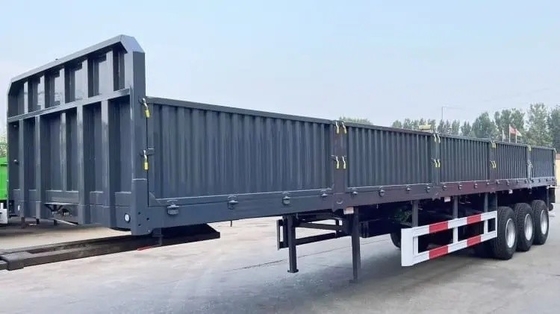 Carbon Steel 3 Assen 13m 40ton Afneembare zijkantmuur hek Cargo Semi Truck Trailer