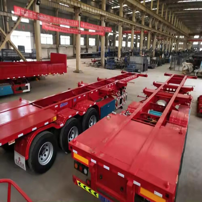 3 ascontainerplatbed-half-aanhangwagens vrachtwagen-aanhangwagens met ABS-remsystemen