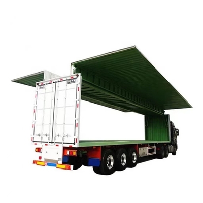 12 meter staal doos-type 3-assig container transport half-trailer met spinner vleugel