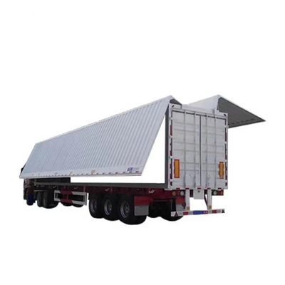 12 meter staal doos-type 3-assig container transport half-trailer met spinner vleugel