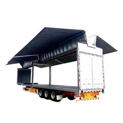 12 meter staal doos-type 3-assig container transport half-trailer met spinner vleugel