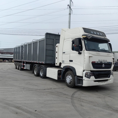 3/4 Asnummer Box Truck Halve-box aanhangwagen met ophangingssysteem van het type cross arm
