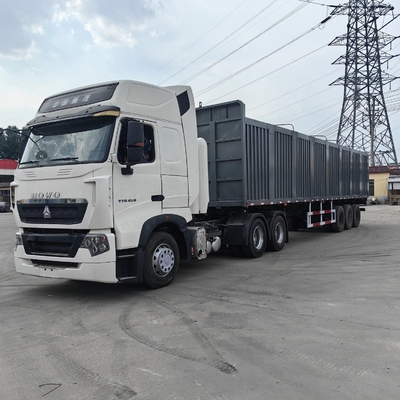 3/4 Asnummer Box Truck Halve-box aanhangwagen met ophangingssysteem van het type cross arm