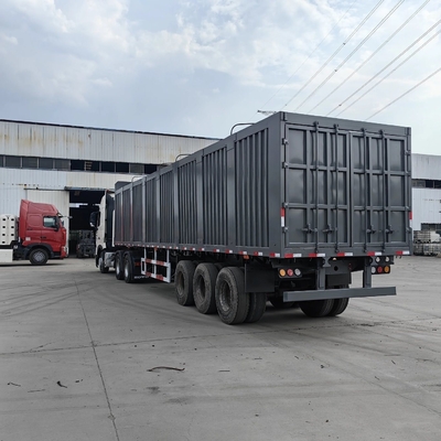 3/4 Asnummer Box Truck Halve-box aanhangwagen met ophangingssysteem van het type cross arm