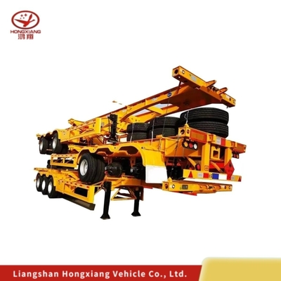 40ft Container Flatbed Low Bed Frame Skelet Semi-trailer Uitbreidbaar hek Bulk