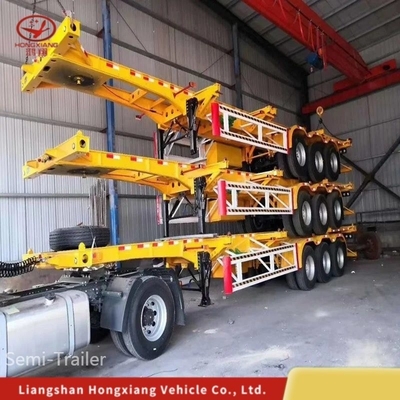 Aanpasbare kleur Skeleton Container Chassis Semi-trailer met immobilisatiesysteem