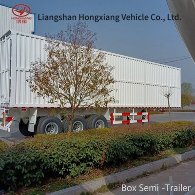Camionette Dry Van Box Cargo Truck Container Halve aanhangwagen met dubbele luchtrem