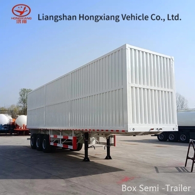 Camionette Dry Van Box Cargo Truck Container Halve aanhangwagen met dubbele luchtrem