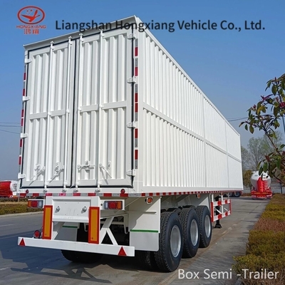 Camionette Dry Van Box Cargo Truck Container Halve aanhangwagen met dubbele luchtrem