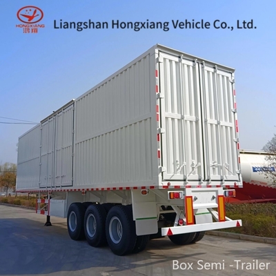 Camionette Dry Van Box Cargo Truck Container Halve aanhangwagen met dubbele luchtrem