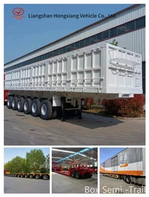 3/4 Achsel zijkant gordijn Van type Box Cargo PVC Tarpaulin Glijdend 40FT 45FT Halve aanhangwagen
